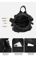 Mochila negra para mujer, bolsas de viaje impermeables para mujer, tela Oxford, bolso pequeño y bonito para niña, mochila informal de moda con estilo coreano - details 10