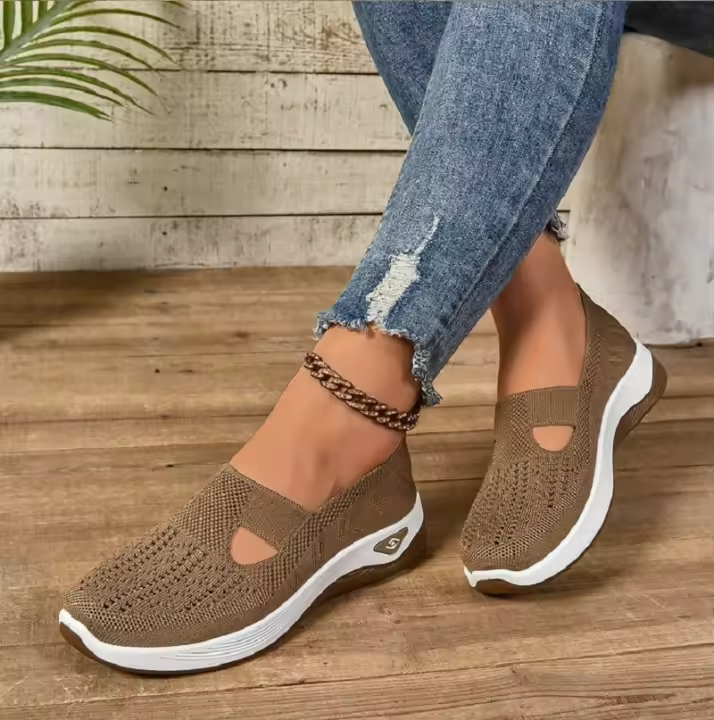 Zapatos para caminar de malla ventilada para mujer, suela, superficie suave, ligeros y cómodos, para personas mayores, nuevos - 1