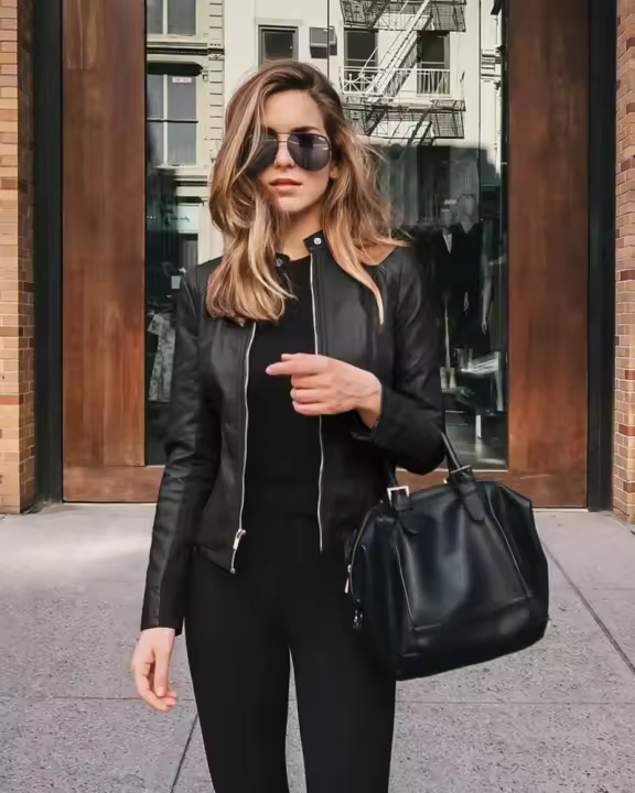 Chaqueta Bomber Vintage de cuero PU para mujer, cazadora con cremallera, ropa de calle informal, moda Y2K, otoño e invierno - 1