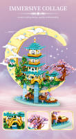 Bloques de construcción creativos Luna Leyenda Cascada Estanque Castillo Casa en el árbol Conjunto de vista Ciudad Modelo Ladrillos Juguetes para Regalos del Día del Niño - details 3