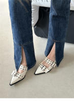 Zapatos Mary Jane estilo francés con punta en punta, zapatos retro de tacón medio grueso - details 7