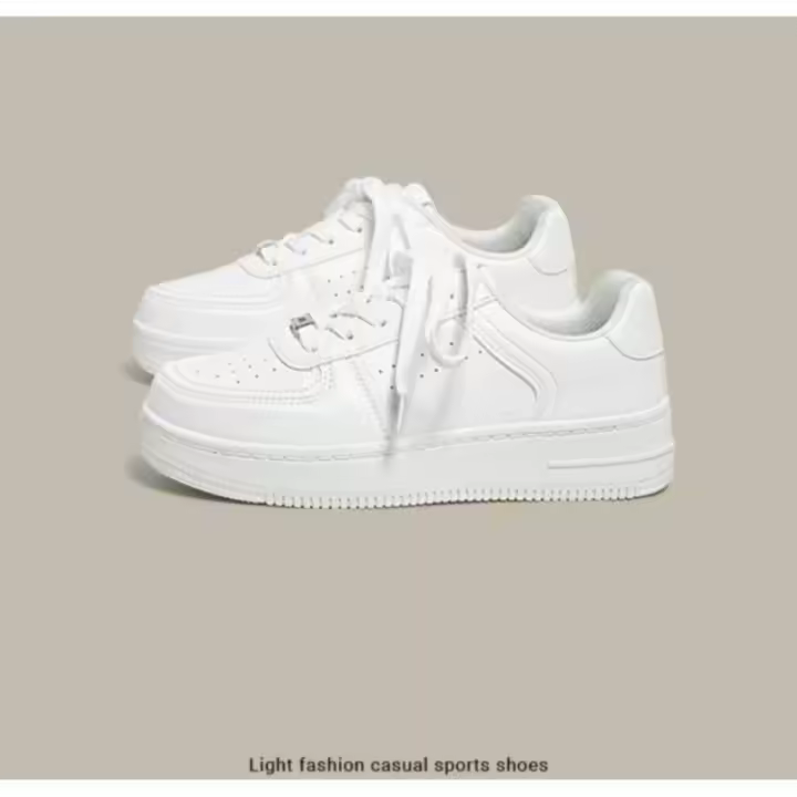 Moda pequeño blanco zapatos mujeres 2025 primavera y verano transpirable zapatos casuales fondo grueso realzando deportes zapatos marea bordo zapatos - 1