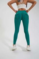 DIAS FIT JOY Pantalones de yoga de nailon, cansados ​​con bolsillo en el trasero, pantalones deportivos de fiesta para mujer, levantamiento de cadera, transpirables, línea en T - details 5