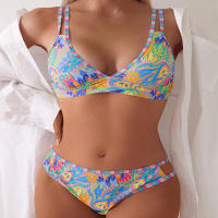 2025 Nuevo Bikini de Moda con Cuello Halter Impreso de Alta Gama para Mujer Traje de Baño de Dos Piezas para la Playa. - details 8