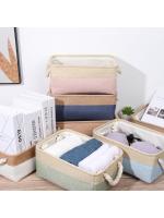 Cesta De Almacenamiento De Ropa Para Bebé Organizador De Lino Plegable Para Calcetines Sujetadores Y Juguetes En Colores Gris Azul Oscuro Café Rosa Beige Verde - details 4