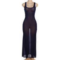 BUNO- transparente de malla para Mujer, vestido ajustado sin mangas a la moda para Mujer, Vestidos de fiesta para vacaciones, ropa para Mujer - details 9