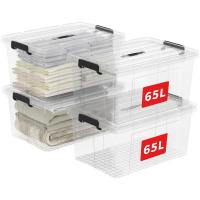 Caja de Almacenamiento de Plástico Transparente Segura y Duradera 90L*4 Diseño Apilable Resistente - details 13