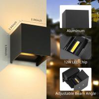 Aplique Pared Exterior, 12W Impermeable IP65 Lampara de pared Interior Exterior Luz Cálida 3000K 1000 lm Ángulo ajustable Lámpara Pared Blanco para Porche Salón Dormitorio - details 30