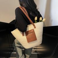 Bolso de mano tejido de paja para vacaciones de viaje de verano, bolso de playa de gran capacidad para mujer, bolso de mano artesanal de moda para vacaciones - details 6