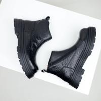 Botas Chelsea botas de cabeza redonda de piel de vaca de primera capa de suela gruesa botas de hombre con cremallera lateral - details 16