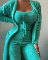Conjunto de pantalones de 3 piezas de felpa informal para mujer, ropa de moda para otoño e invierno, nuevo - details 5