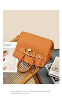 Bolso de hombro de cuero para mujer, bolso Kelly, Lychee Platinum, versátil, regalo para niñas, accesorios para atuendo, moda - details 7