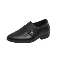 Zapatos escolares de cuero para niños, mocasines versátiles de tacón bajo, color negro, para fiesta y boda - details 2