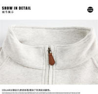 Otoño estilo coreano bordado simple, sudadera con media cremallera y cuello alto para adolescentes, marca de moda, ajuste holgado - details 2