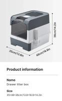 Caja de arena para gatos con pala, caja de arena plegable grande con tapa, caja para gatitos con entrada superior frontal y salida - details 7