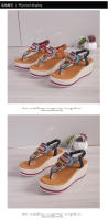 Tamaño grande para mujer, novedad de verano, sandalias coloridas con suela gruesa y tacón con diamantes de imitación - details 14