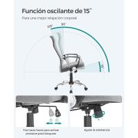 Silla ergonómica para Sala de Reuniones, Asiento Giratorio, Asiento Acolchado, Regulable en Altura e inclinable, Capacidad de Carga 120 kg, Negro - details 12