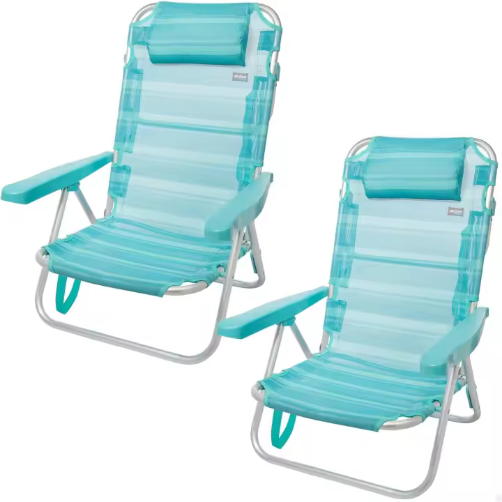 Conjunto 2 Sillas Pleg Alu 5pos 60x47x83cmc/cojin+asa - 1
