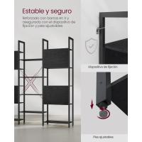 Estantería de Almacenamiento, con 14 Estantes, Marco de Metal, para Sala de Estar, Estudio, Oficina, Estilo Industrial, 24 x 158 x 166 cm, Marrón Rústico y Negro - details 13