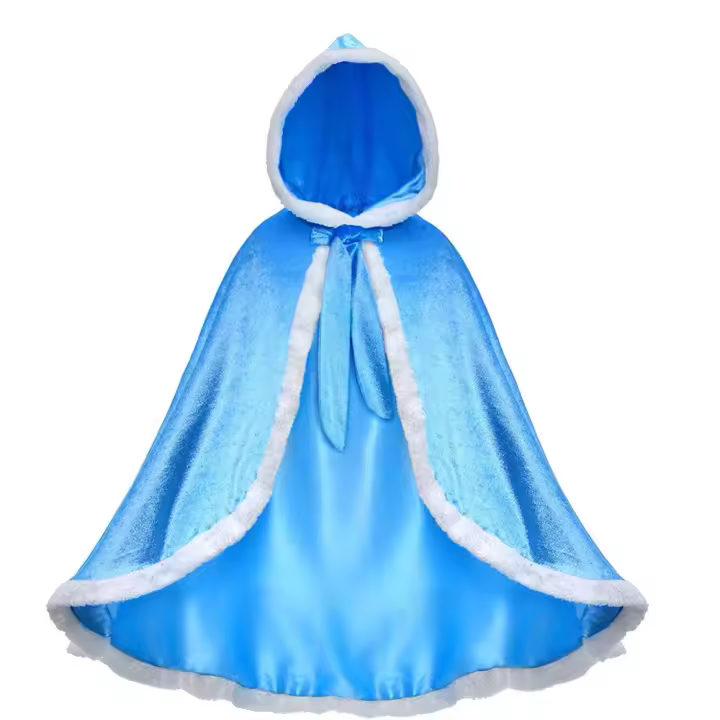 Capa de disfraz de princesa para niña, accesorios de fiesta, Blancanieves, Elsa, Anna, Rapunzel, Aurora, lentejuelas, Halloween - 1