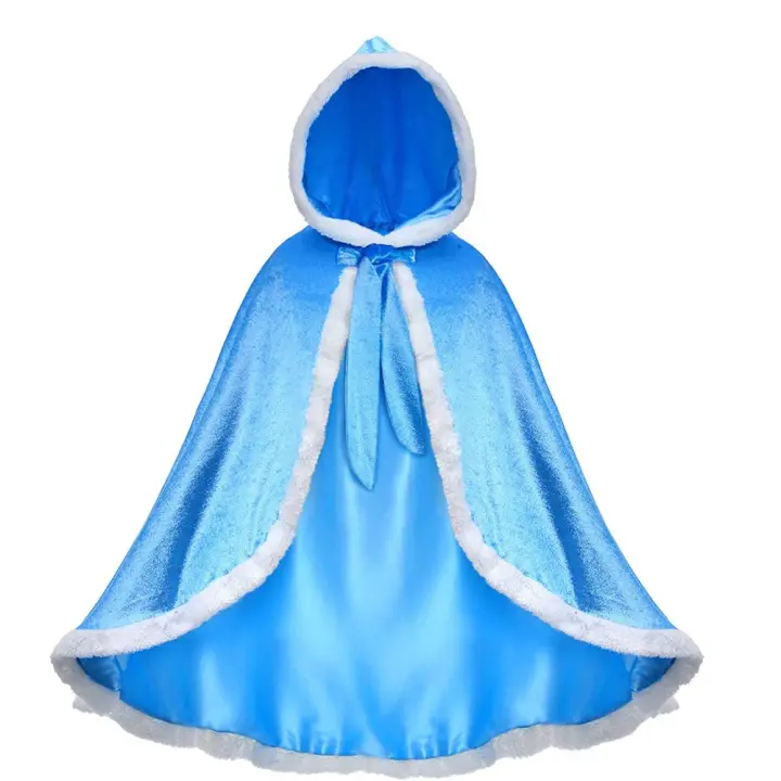 Capa de disfraz de princesa para niña, accesorios de fiesta, Blancanieves, Elsa, Anna, Rapunzel, Aurora, lentejuelas, Halloween - 1