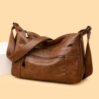 Bolso cruzado de cuero para mujer, bolso bandolera de cuero con múltiples bolsos, ligero con correa ajustable para el hombro, tendencia de moda, gran capacidad - details 1