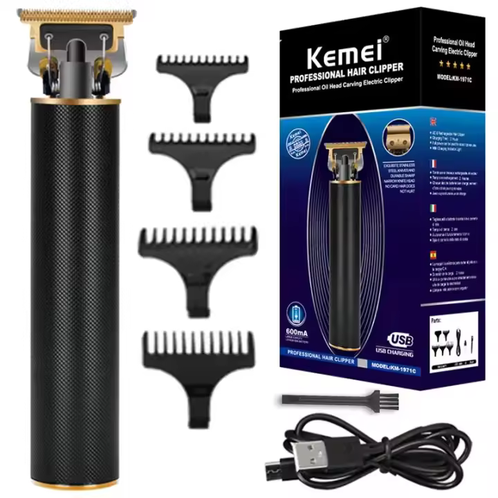 Kemei-cortadora de pelo recargable para hombre, máquina eléctrica para cortar el cabello, cuchilla que puede ser cero, 1971C - 1