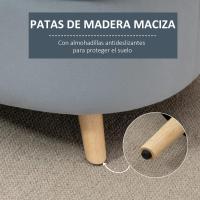 Taburete de Almacenamiento de Terciopelo Puff Tapizada con Tapa Extraíble Patas de Madera - details 14