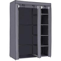 Armario de Tela, Organizador Textil Plegable, Zapatero, 175 x 110 x 45 cm, Color Negro LSF007 - details 7
