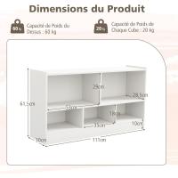 Libro de Madera de Gran Capacidad con 5 Compartimentos Mueble de Dormitorio Salón Guardería - details 3