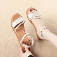 Sandalias Planas de Cuero Genuino para Mujer Estilo Europeo Nuevo Cerrado con Gancho y Bucle - details 4