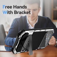 Funda de vidrio templado resistente para iPhone 15 Pro Max 15 Plus, carcasa de Metal anticaída, soporte protector de cámara, carga inalámbrica - details 6