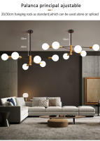 Candelabros nórdicos modernos E27, lámpara LED de oro negro, iluminación del hogar para dormitorio, sala de estar, lámpara de techo LED, accesorios de iluminación interior - details 1