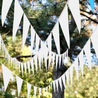 Banderines de graduación de plástico negro, 33 pies/10m, cuerda de banderín triangular para decoración de fiesta de carnaval de boda, resistente al agua - details 3