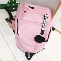 Mochila de gran capacidad con hojas impresas, mochila de lona de Color sólido con hojas impresas, mochila portátil con cremallera de estilo universitario - details 6