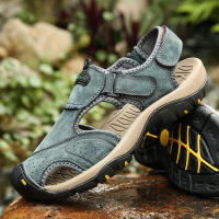 Sandalias clásicas de cuero genuino para hombre, zapatos transpirables de cuero de vaca, sandalias romanas suaves para exteriores, Verano - details 22