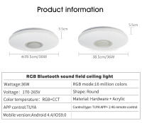 Luz de techo LED inteligente RGB con altavoz musical, lámpara regulable con aplicación Bluetooth, 36W, 220V, Control remoto para el hogar, dormitorio y sala de estar, TUYA - details 1