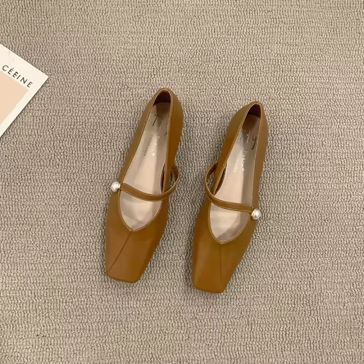 Zapatos Mary Jane de mujer con diseño versátil, zapatos de noche suaves para el viento. - 1