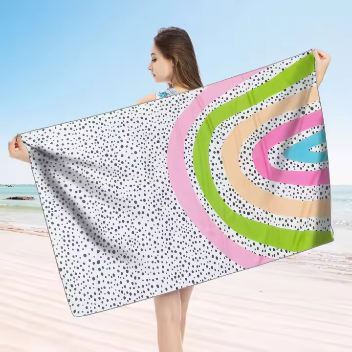 Toallas de playa de microfibra, toalla absorbente súper suave para nadar de secado rápido para natación, deportes, playa, Camping, gimnasio, - 1