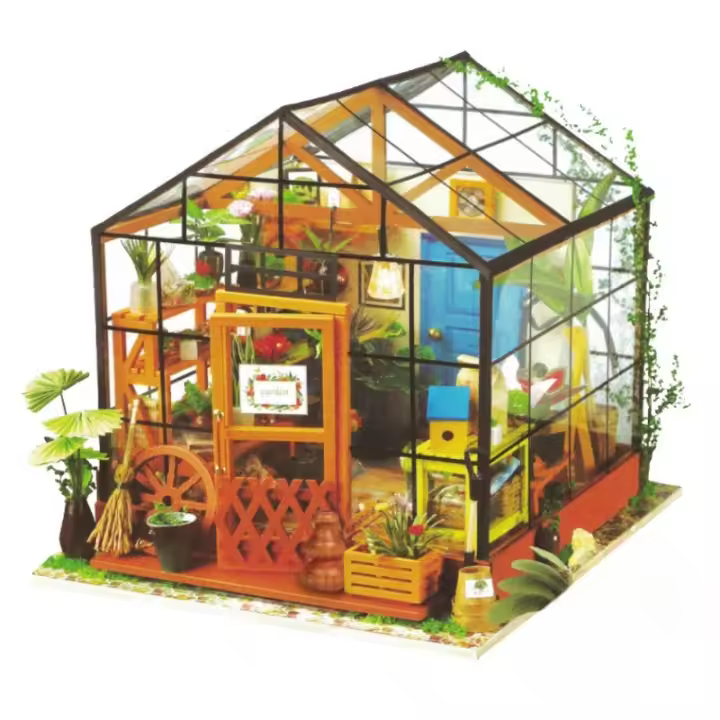 Invernadero en miniatura para adultos, minikit de fabricación de casa con muebles, regalos, bricolaje - 1