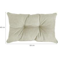 Conjunto de 2: Cojin Asiento 50x50x10 cm + Respaldo 50x40x10 cm, Beige - details 3