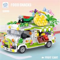 Food Ice Cream Building Blocks Truck Burger truck Bricks Mini Creative Model Puzzle Assembly Educational Toys for Girls Gifts - details 12