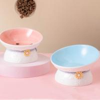 Cuenco de cerámica para gatos, cuenco creativo con boca inclinada para mascotas, base alta, antideslizante, multiusos, cuenco de alimentación para comida de perros, contenedor de agua - details 4