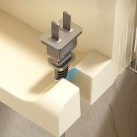 Soporte de secador de pelo con ventosa de plástico, soporte de secador de pelo sin perforaciones montado en la pared con caja de almacenamiento, ahorro de espacio - details 8