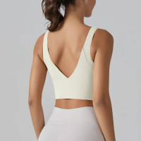 Hmidou-Sujetador deportivo para mujer, ropa interior Sexy de realce para Yoga, correr, gimnasio, Tops de Fitness, camiseta sin mangas de verano - details 1