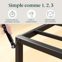 Cama de 180 x 200 cm, marco de cama de altura 36 cm con almacenamiento debajo de la cama, marco de cama plataforma de metal, color negro - details 6