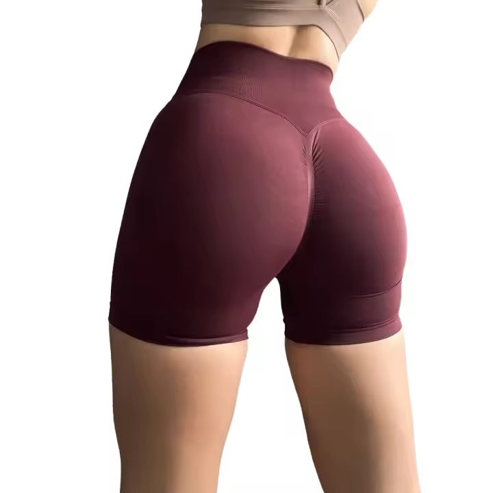 Movimiento de mujeres Yoga sin pantalones cortos de cintura alta Pantalones de deporte Fitness gran elasticidad transpirables cortos APJ - 1