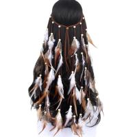 Diadema de plumas con borlas a la moda, tocado ajustable de estilo bohemio, disfraz étnico, diadema india de arcoíris, boda de novia - details 12