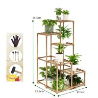 Estante de exhibición de plantas de escalera interior y exterior, soporte de plantas de madera, estante de almacenamiento de plantas de balcón, organizador de flores - details 3