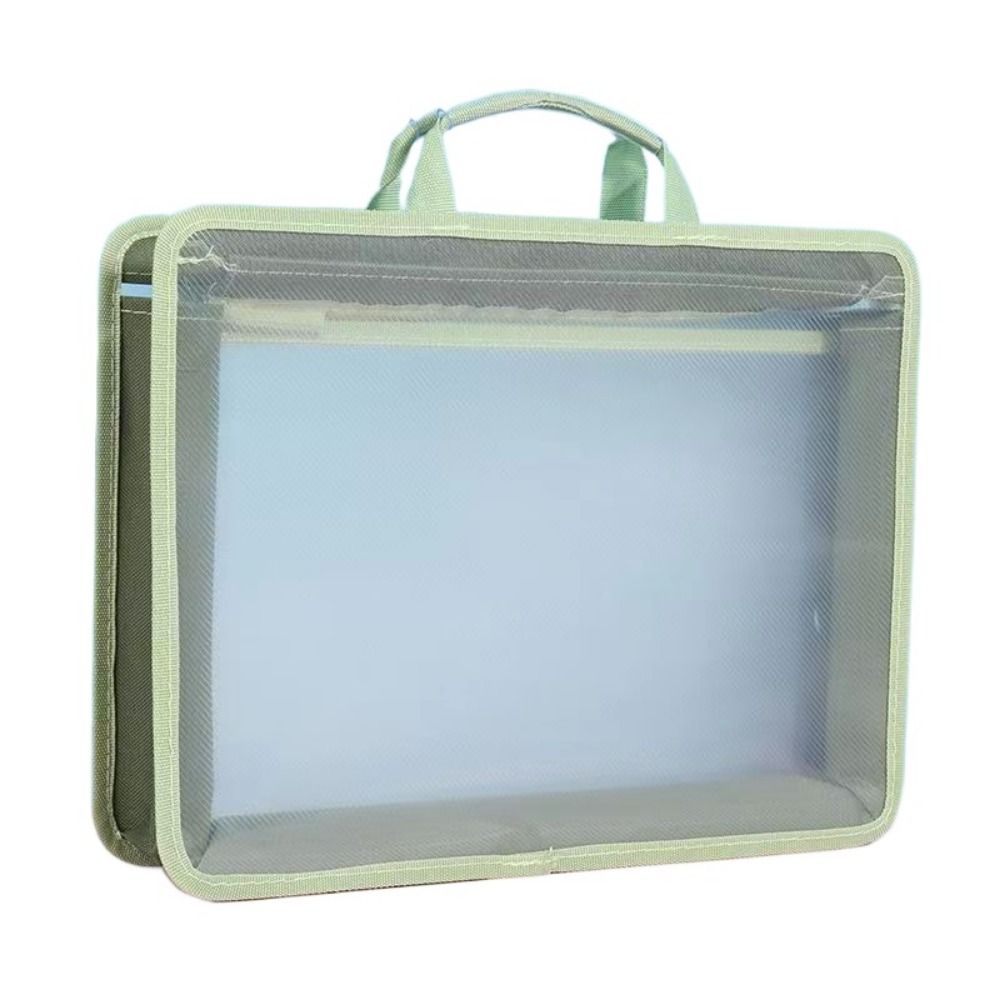 Bolso de mano transparente a4 de gran capacidad, bolso de mano grueso de sarga de 2 capas, bolsa protectora impermeable para documentos portátiles, libro